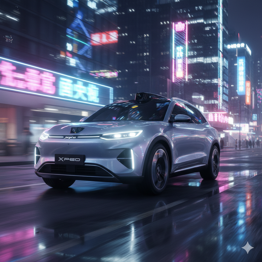 XPeng futuristic EV rental Dubai