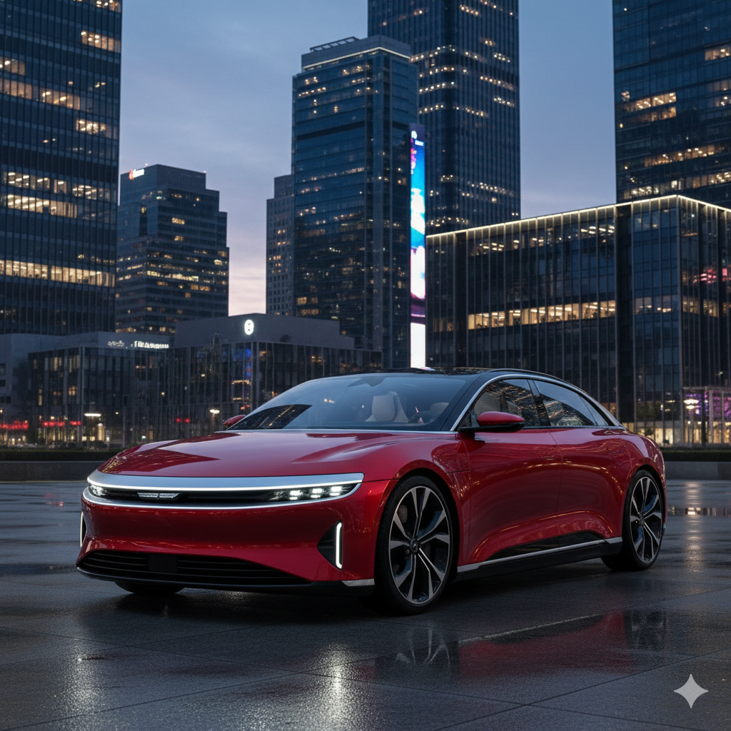 Lucid premium EV car rental Dubai